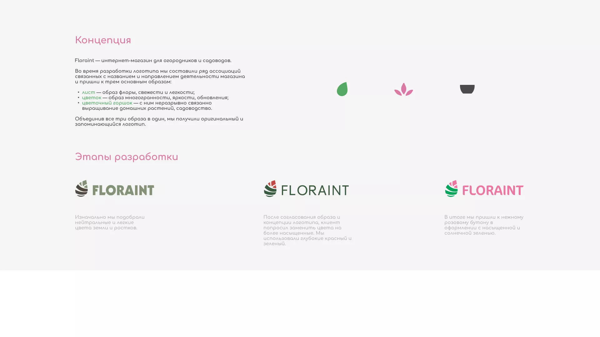 Создание логотипа и интернет-магазина «FLORAINT» в Бикине