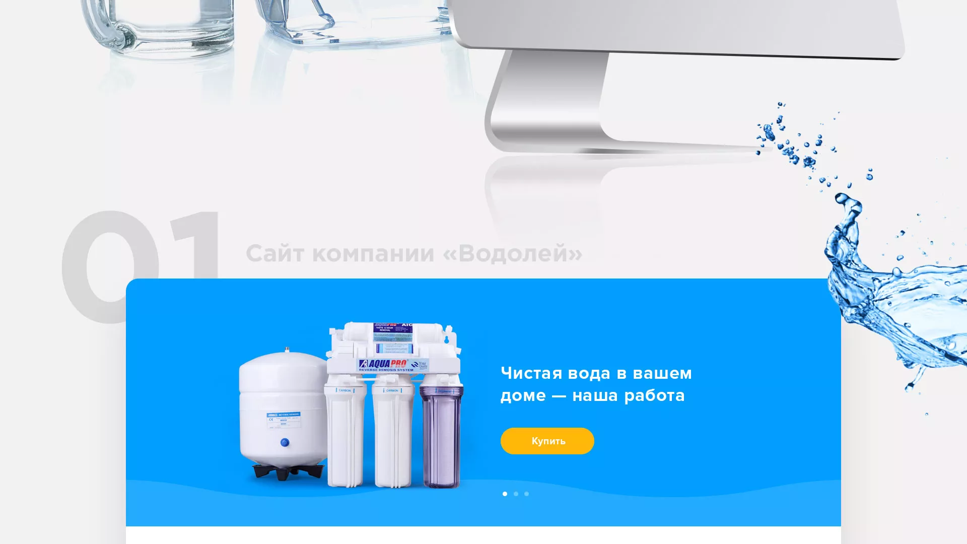 Создание интернет-магазина «Водолей» по продаже фильтров очистных сооружений в Бикине