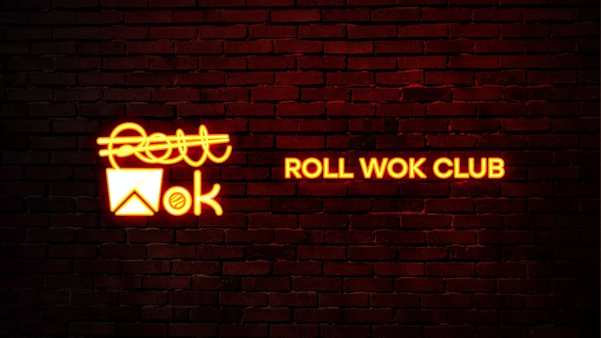 Разработка интерьерной вывески суши-бара «Roll Wok Club» в Бикине